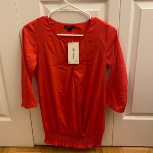 Bright satin pink top, Small